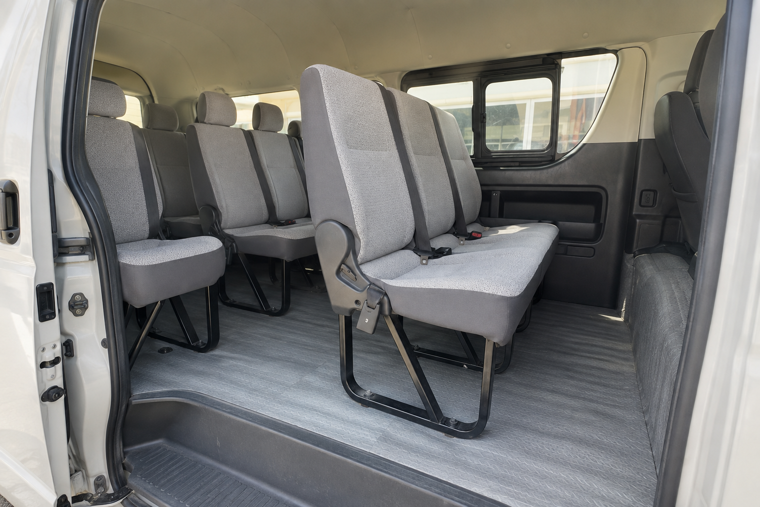 Wide view through the van sliding door